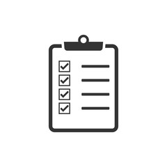 Checklist icon. Vector illustration, flat design.