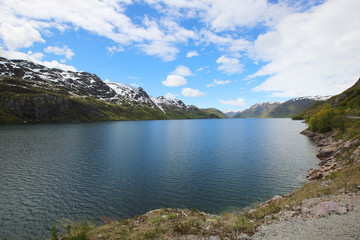 Naklejka na ściany i meble Fjord and mountains in Norway