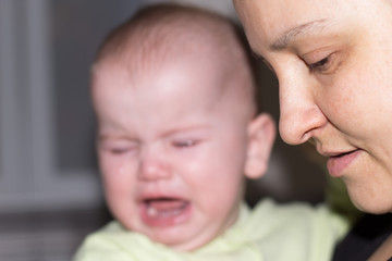 mother and crying child