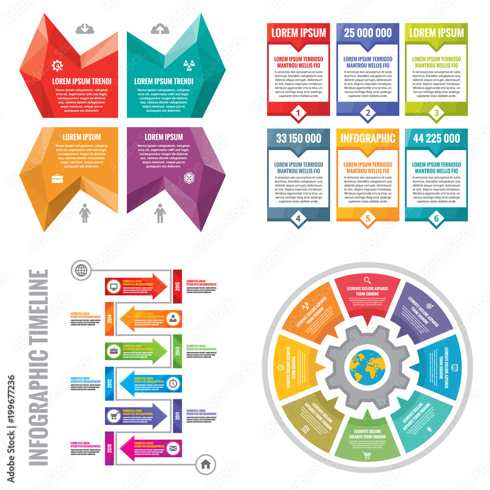 Poster business infographic templates concept vector illustration. abstract banner set. advertising promoti