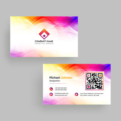 Horizontal business card with front and back presentation.