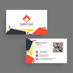 Horizontal business card with front and back presentation.