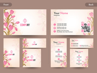 Horizontal business card with front and back presentation.