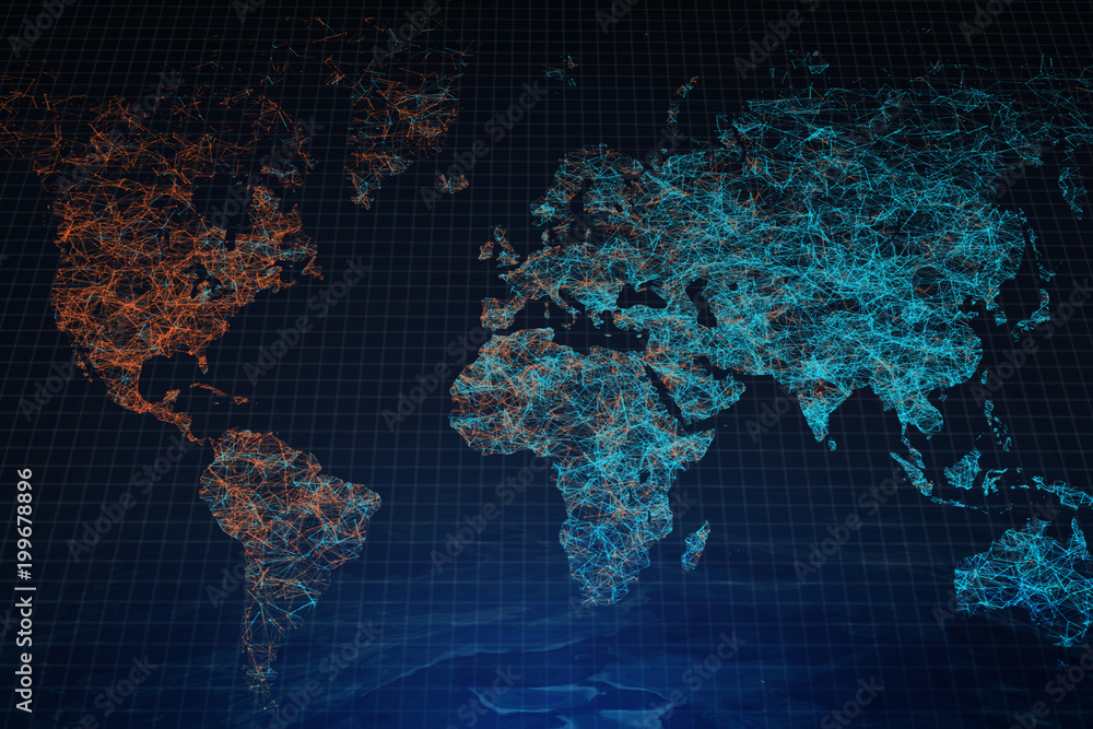 Poster polygonal map backdrop