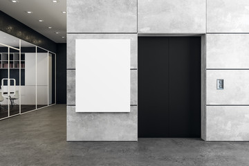 Modern office with elevator and poster © peshkova