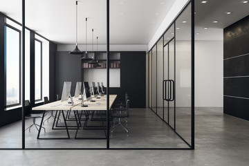 Bright coworking office interior