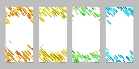 Abstract vertical banner template set with colored diagonal stripes