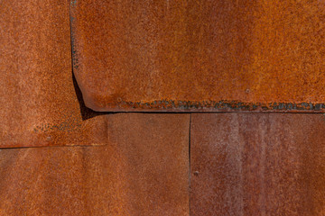 Iron sheets covered with rust. Texture surface.