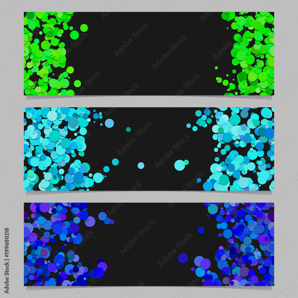 Poster abstract banner template background set with colored dots