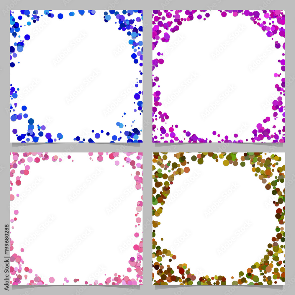 Aufkleber colored abstract round border background design set with dots