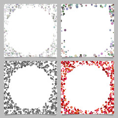 Colored abstract round border background design set with dots