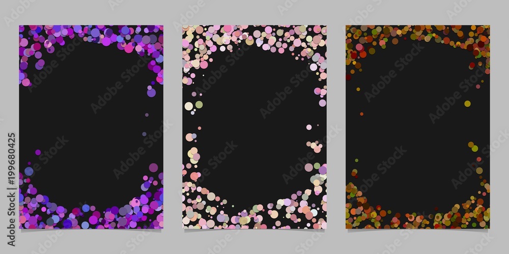 Poster random dot background round brochure border design set - vector graphics