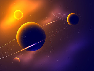 Cosmic galaxy background with nebula, stardust and bright shining stars. Brochures, posters, or...