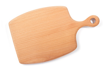 wooden cutting board isolated on white