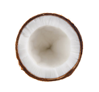 Coconut. Half isolated on white background