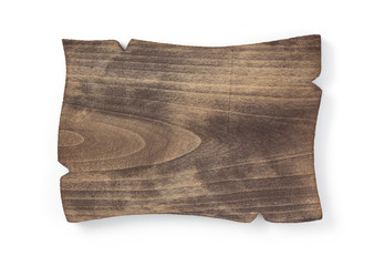 wooden sign board isolated on white