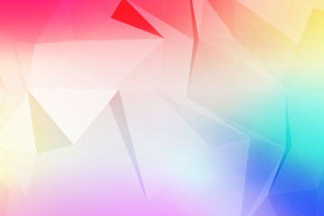 Vector art of faceted 3d crystal colorful shapes.