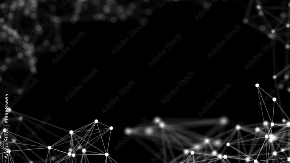 Poster frame of lines and points. element of the cluster. depth of field. pleasantly moving in space elemen