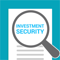 Safety Concept: Magnifying Optical Glass With Words Investment Security