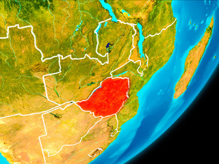 Orbit view of Zimbabwe