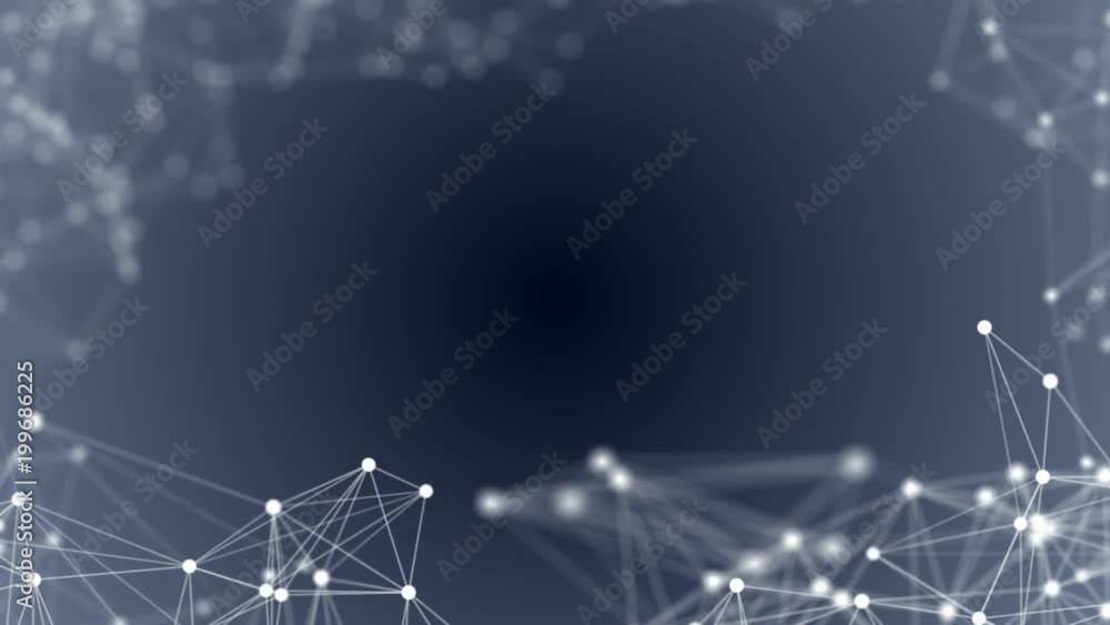 Poster frame of lines and points. element of the cluster. depth of field. pleasantly moving in space elemen
