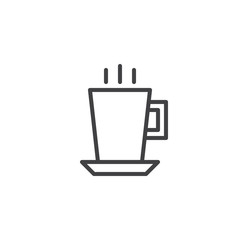 Coffee cup outline icon. linear style sign for mobile concept and web design. Hot drink simple line vector icon. Symbol, logo illustration. Pixel perfect vector graphics