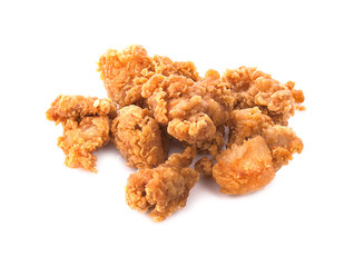 Fried chicken on white background