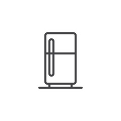 Refrigerator outline icon. linear style sign for mobile concept and web design. Fridge simple line vector icon. Symbol, logo illustration. Pixel perfect vector graphics
