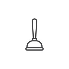 Toilet plunger outline icon. linear style sign for mobile concept and web design. simple line vector icon. Symbol, logo illustration. Pixel perfect vector graphics