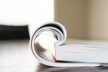 Book open at school desk to read