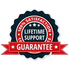 Lifetime Support guarantee label illustration