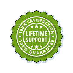 Lifetime Support guarantee label illustration