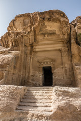 Mortuary temple carved in stone in Petra