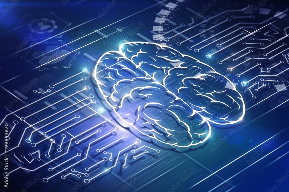 Poster Artificial intelligence and computing background