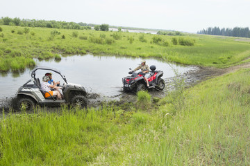 Tourists on all-terrain vehicles. On ATV © 2707195204
