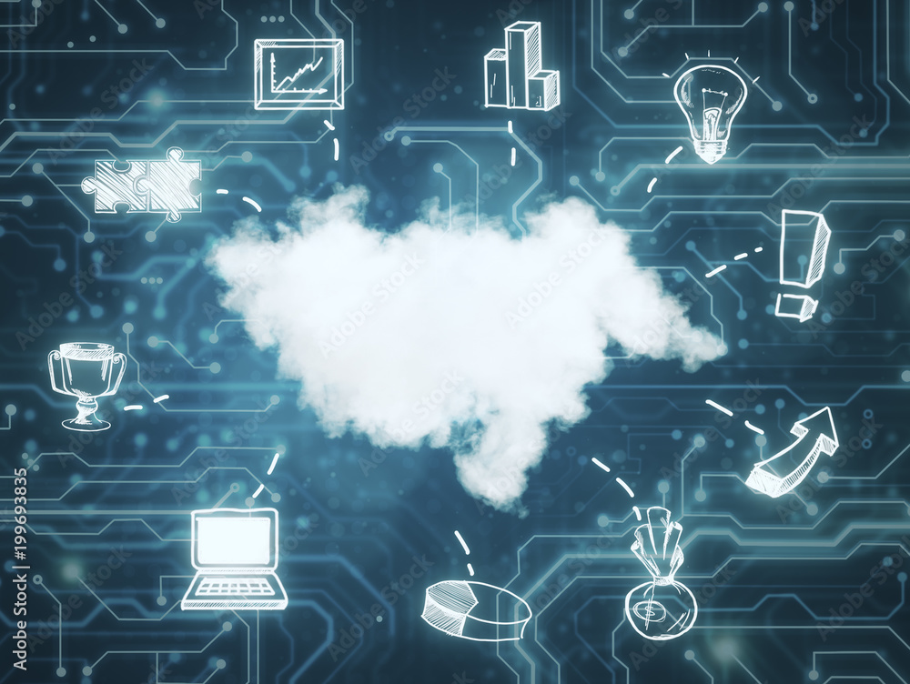 Poster cloud computing background