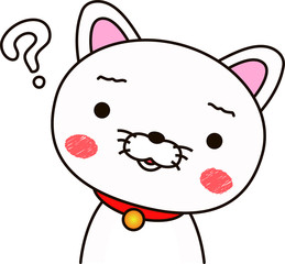 White dog expression Doubt