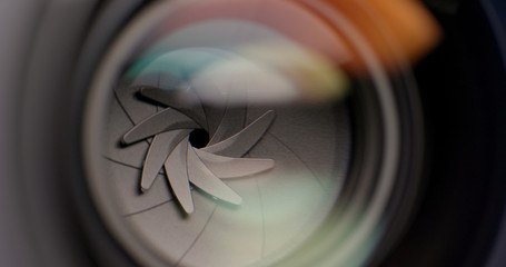 Adjusting Camera Lens aperture Iris