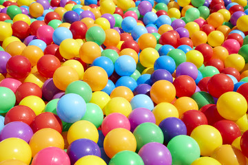 Colorful plastic balls  background