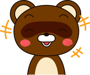 Raccoon dog expression laugh