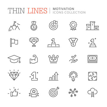 Collection of motivation icons