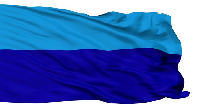 Duran flag, city of Ecuador, realistic animation isolated on white seamless loop - 10 seconds long (alpha channel is included)