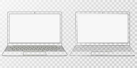 laptop outline. computer outline vector eps10