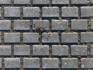 Tiled street with concrete cobbklestones