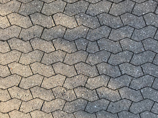 Tiled street with concrete cobbklestones