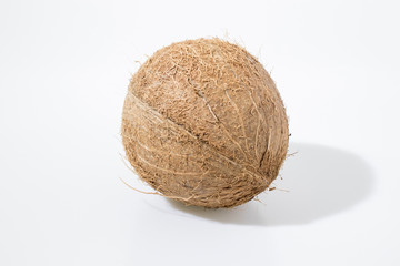 Fresh coconut fruit in a white background