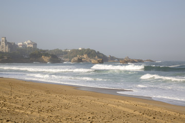 Fototapeta na wymiar Grande Plage Beach; Biarritz