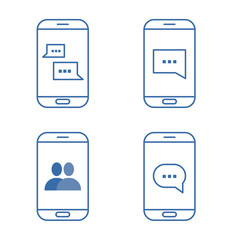 vector illustration: phone, messege icons on the white background