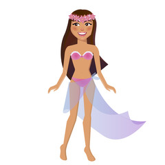 vector illustration: girl in the swimsuit on the white background