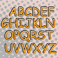 Creative high detail comic font. Alphabet of comics, pop art. Letters and figures for decoration of kids' illustrations, websites, posters, comics and banners.